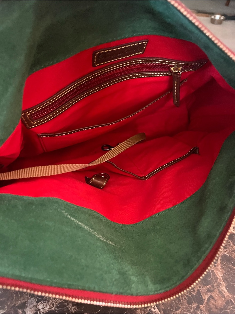 Dooney & Bourke large Chestnut Brown Leather Florentine satchel bag EUC - Picture 8 of 15